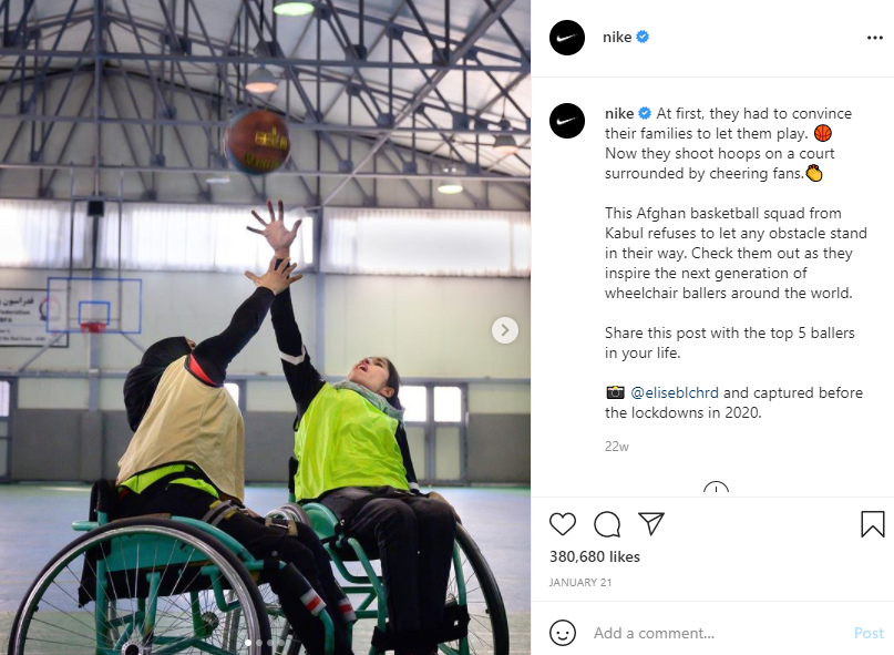 In at least 500 words, discuss Nike's Instagram