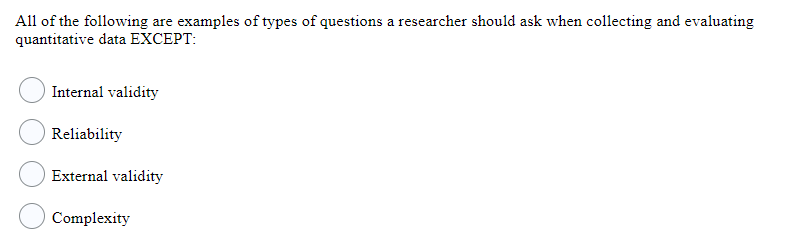 All of the following are examples of types of