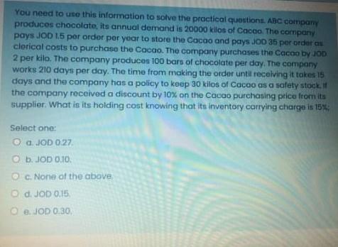 You need to use this information to solve the