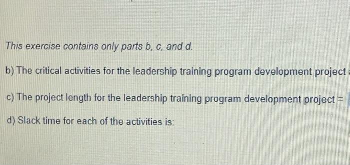 Need the slack times for A-G please Activity