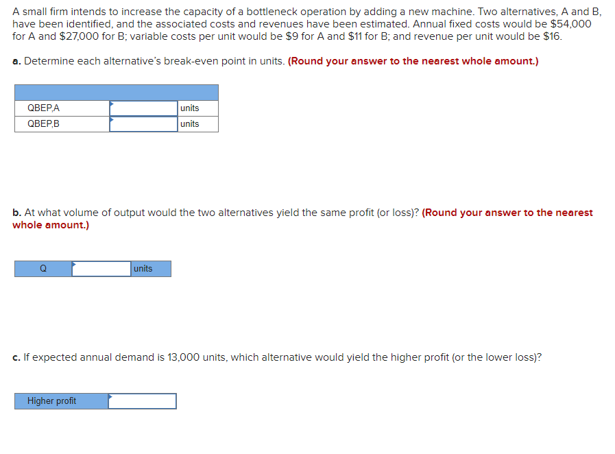 A small firm intends to increase the capacity of