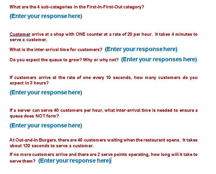 What are the 4 sub-categories in the