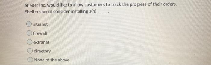 Shelter Inc. would like to allow customers to