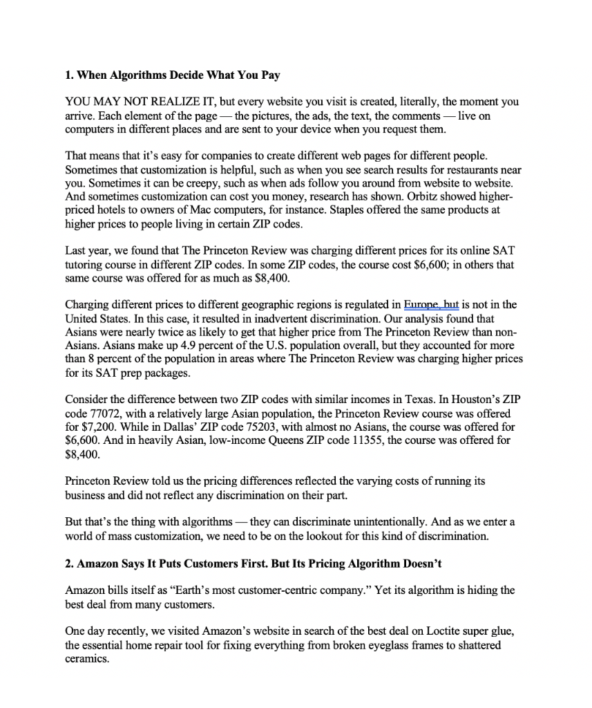 1. When Algorithms Decide What You Pay YOU MAY