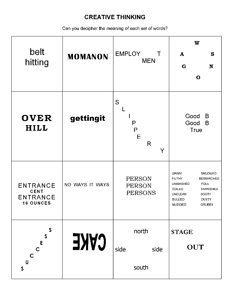 Here is an exercise in thinking outside the box.