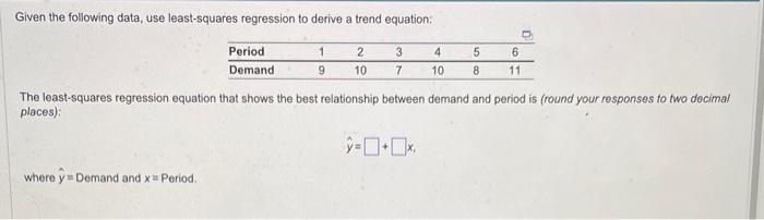 Need help solving this Given the following data,