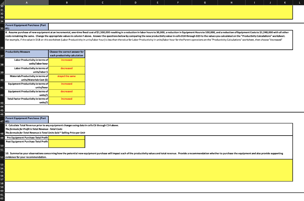 Productivity Analysis Assignment Total = 55