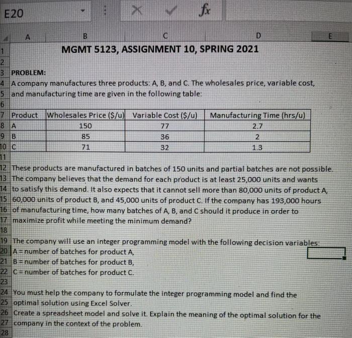 set up needs to be done on excel i also need to