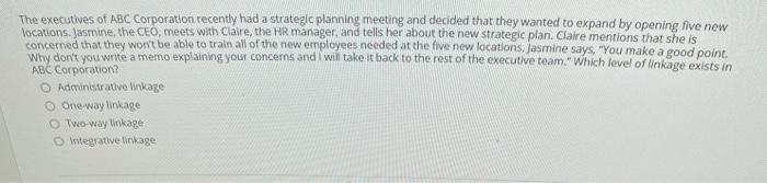 The executives of ABC Corporation recently had a