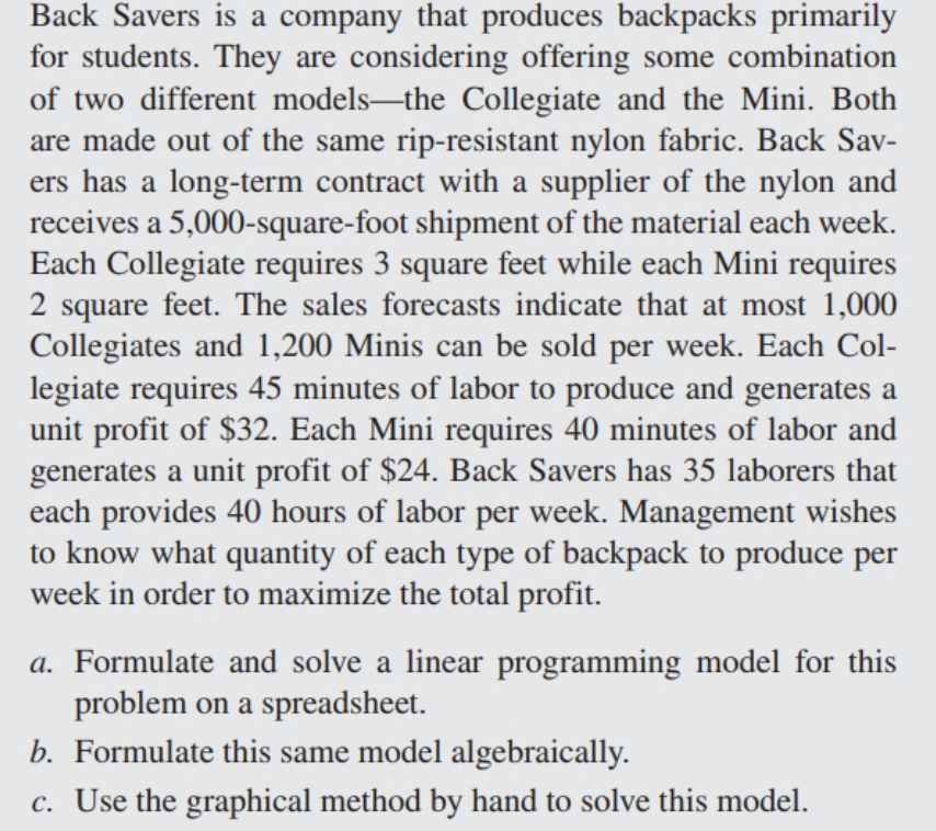 Back Savers is a company that produces backpacks