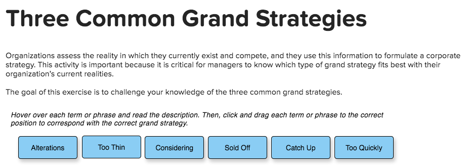 Three Common Grand Strategies Organizations