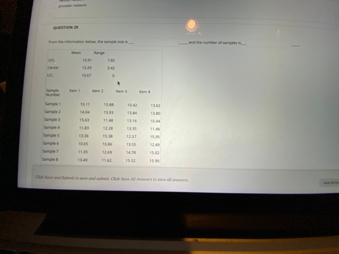 QUESTION 29 From the information below, the