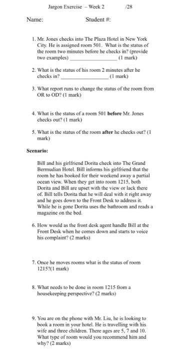 Subject: Accommodations Management 1. Mr. Jones