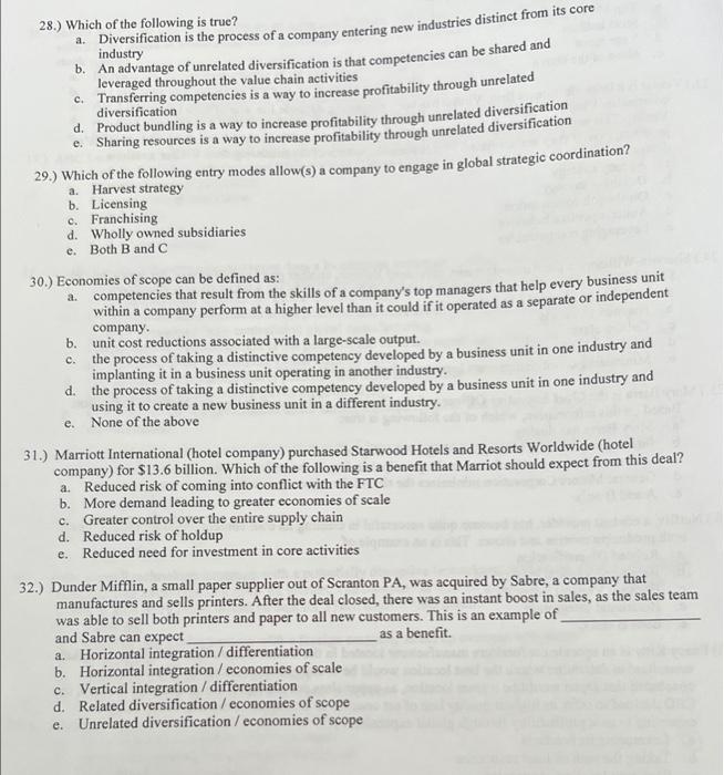 c. 28.) Which of the following is true? a.
