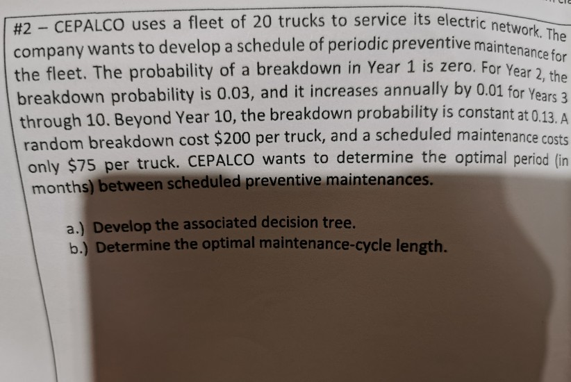 its electric network. The preventive maintenance