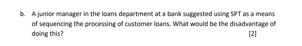 b. A junior manager in the loans department at a