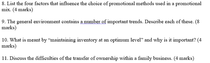 8. List the four factors that influence the