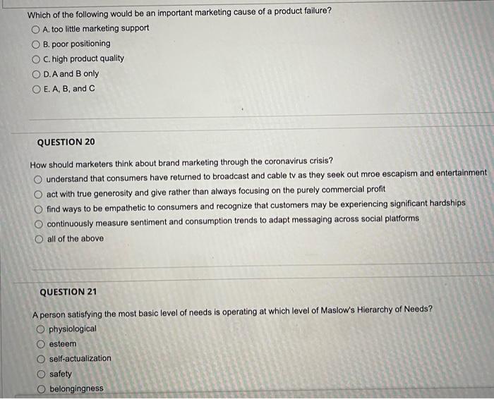 Which of the following would be an important