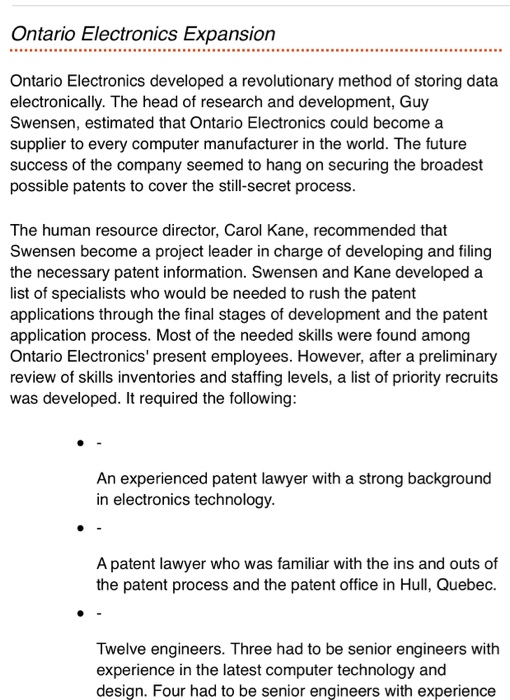 Ontario Electronics Expansion Ontario Electronics