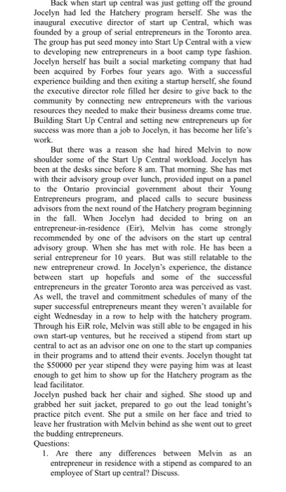 Case Study Start Up Central Performance Appraisal