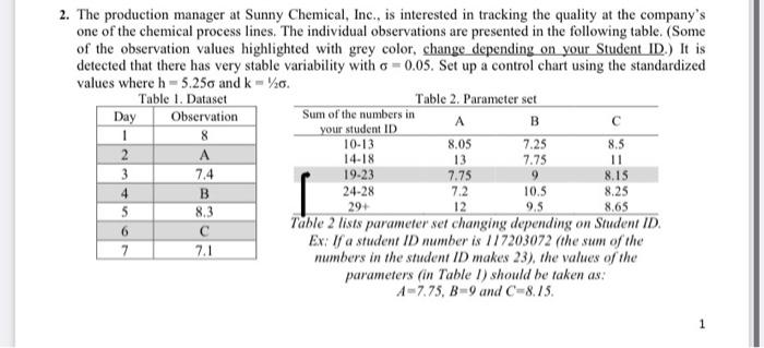 C 8.5 2. The production manager at Sunny