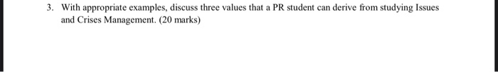 3. With appropriate examples, discuss three