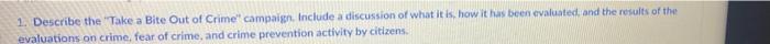 chapter 6 wuestion 1 1. Describe the "Take a Bite