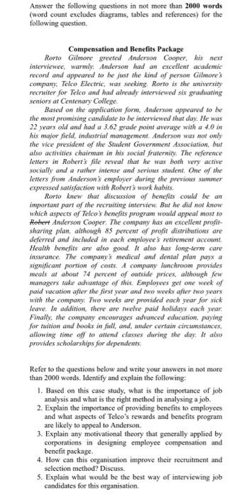 Please answer all 5 of the questions and it must