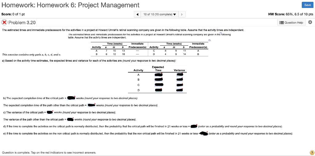Homework: Homework 6: Project Management Save