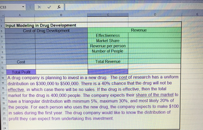 C33 x & fx B E 3 4 Input Modeling in Drug