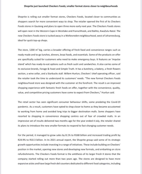 (Marks: 20) Question 4 Refer to the case study on