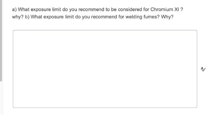 a) What exposure limit do you recommend to be