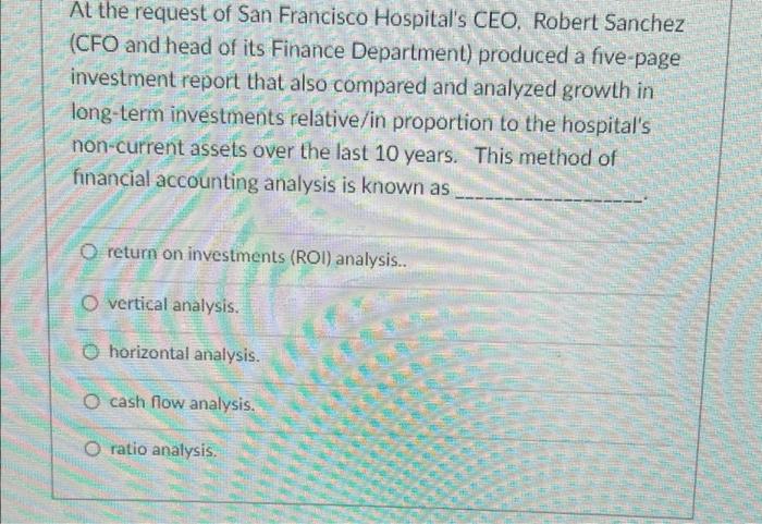 asap At the request of San Francisco Hospital's