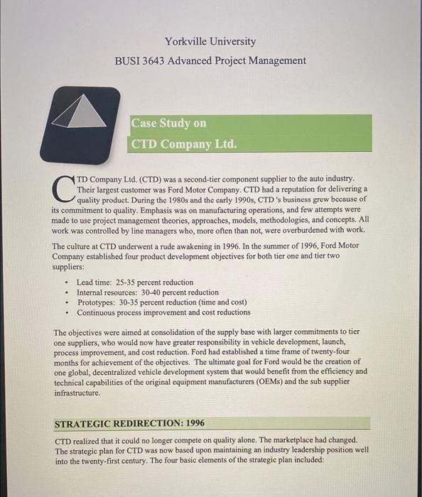 Yorkville University BUSI 3643 Advanced Project