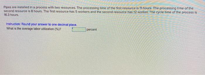 Pipes are installed in a process with two