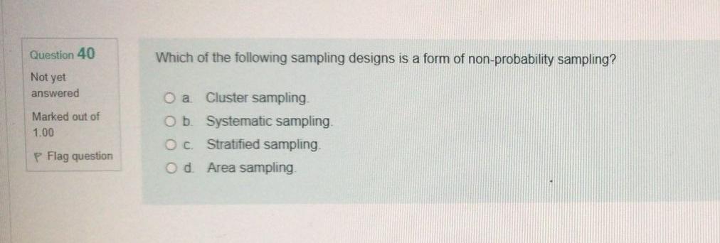 Od judgment sampling Question 39 is a single