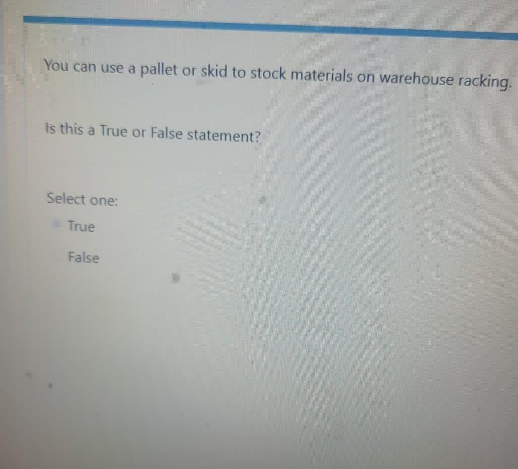 You can use a pallet or skid to stock materials