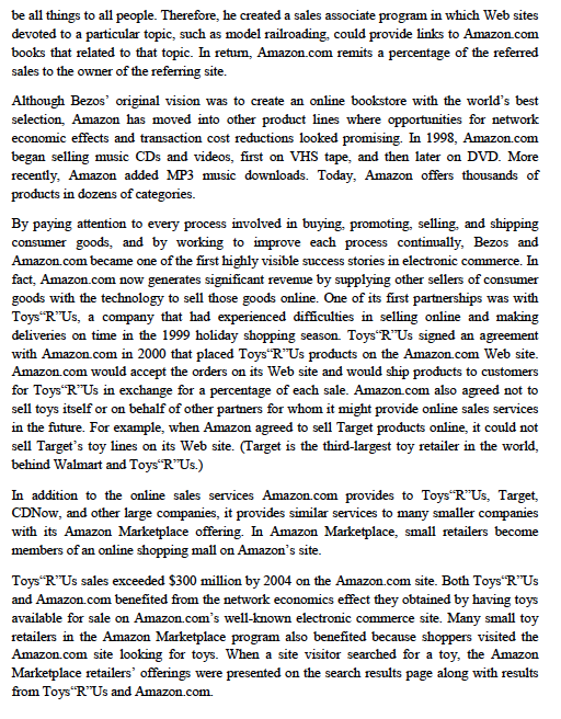 Case Study: Amazon.com In 1994, a 29-year-old
