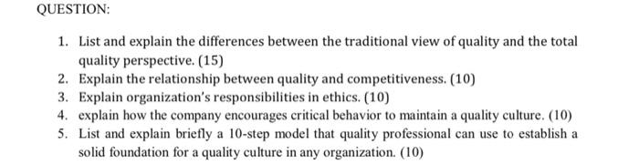 this is actually Total Quality Management. Answer