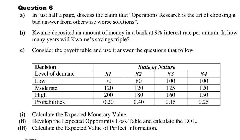 Operation Research assignment Kindly assist to