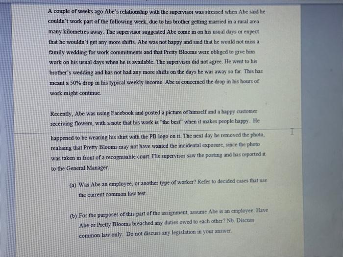 Abe is 23 and a university student. He uses his