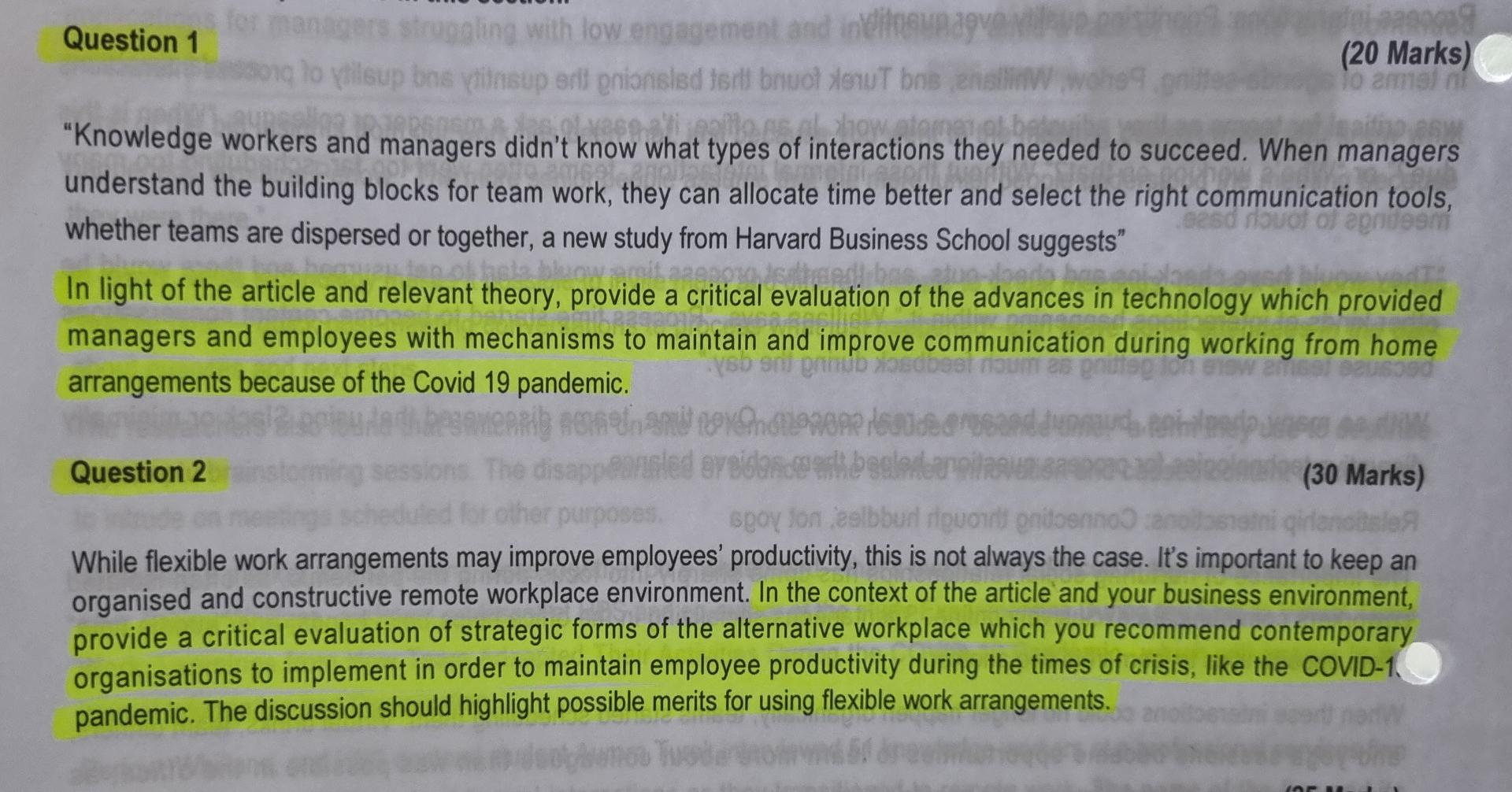 Question 1 of managers struggling with low