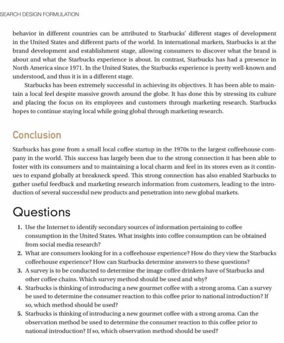 Online Video Case 5.1 STARBUCKS: Staying Local