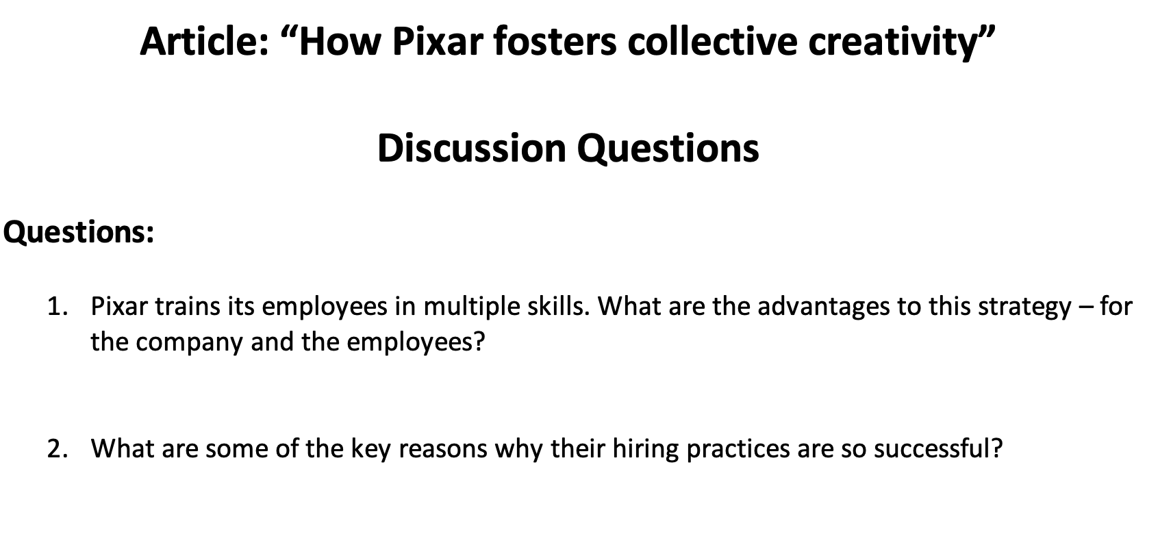 Article: How Pixar fosters collective creativity
