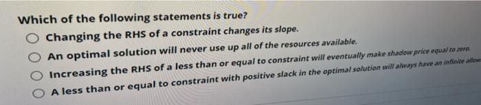 Which of the following statements is true?