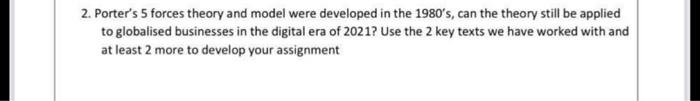 2. Porter's 5 forces theory and model were