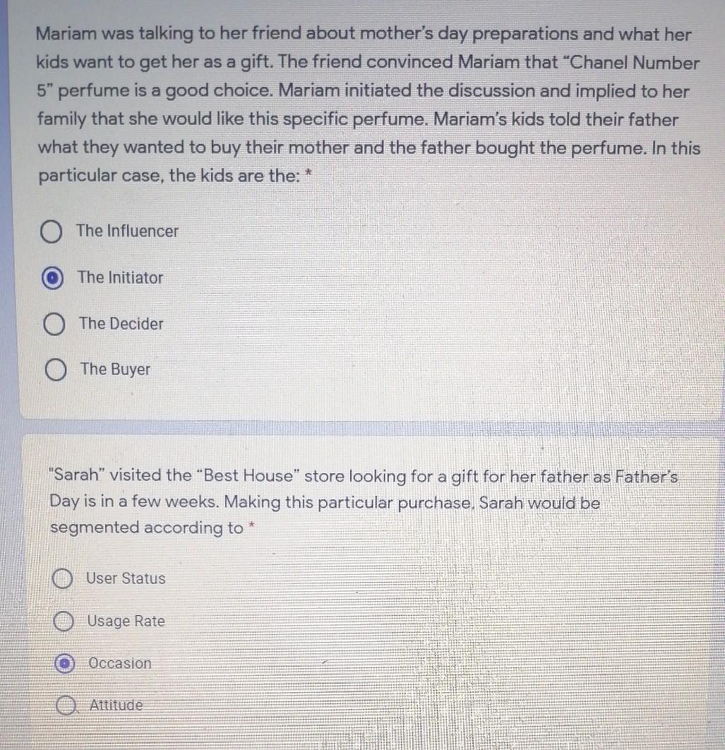 Mariam was talking to her friend about mother's