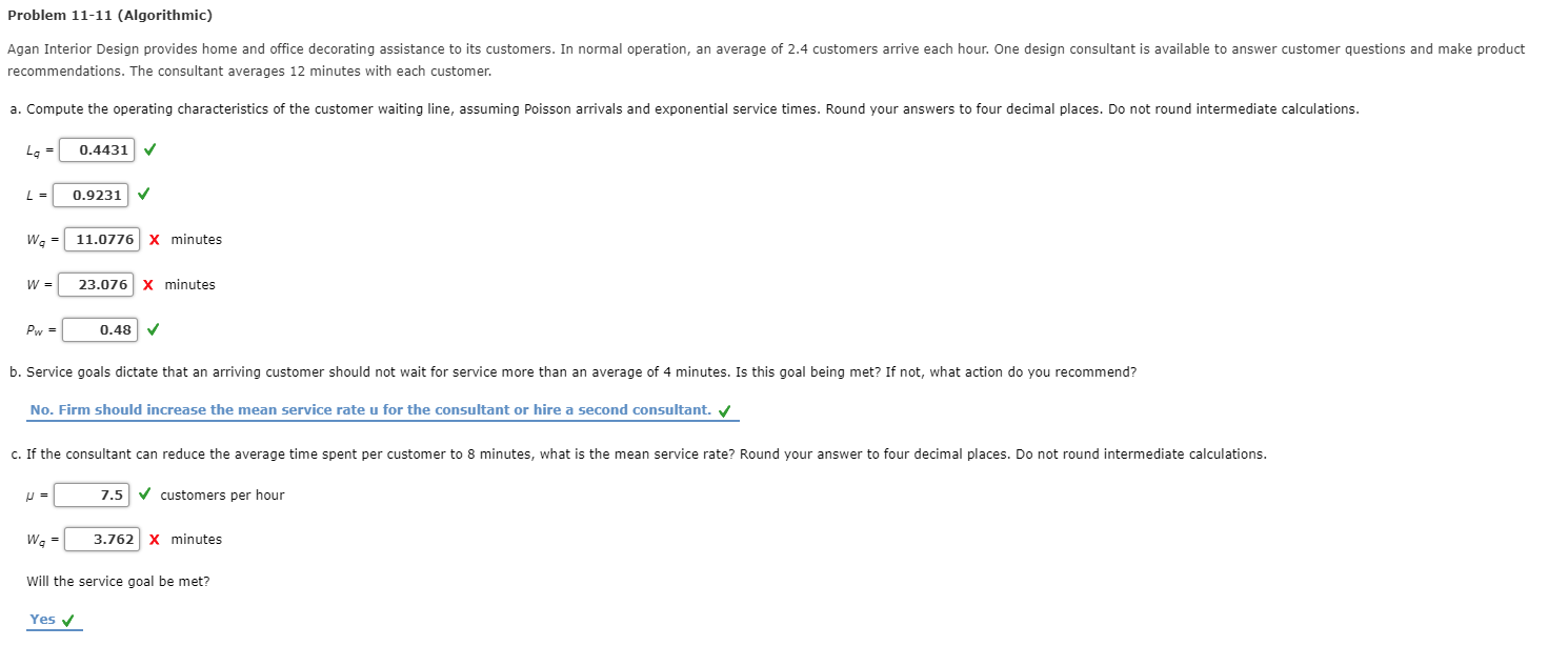Problem 11-11 (Algorithmic) Agan Interior Design