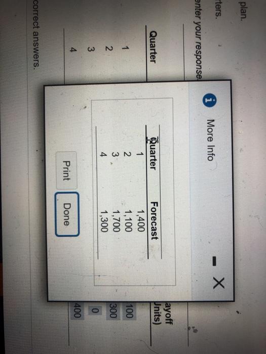 plan. rters. - X More Info enter your response