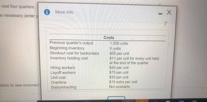plan. rters. - X More Info enter your response